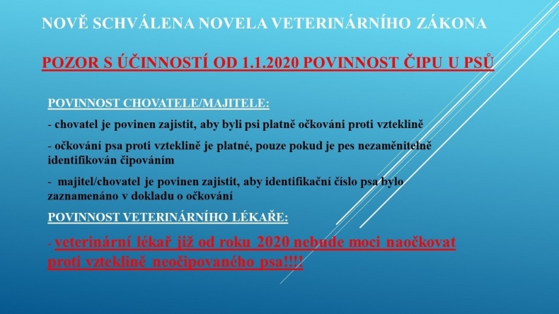 Nov zkon ohledn chovu a vlastnictv psa byl  schvlen!