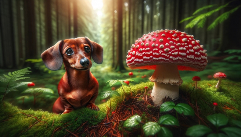 pes a jedovata houba